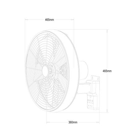 Lucci air 213125 - Ventilador de pared BREEZE 55W/230V negro/marrón + mando a distancia