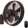 Lucci air 213125 - Ventilador de pared BREEZE 55W/230V negro/marrón + mando a distancia