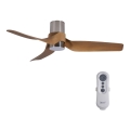 Lucci air 213355-Ventilador de techo LED regulable NAUTICA 1xGX53/12W/230V marrón/cromo brillante + control remoto