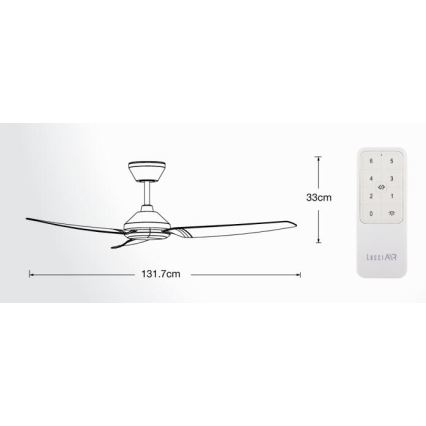 Lucci air 21616349 - Ventilador de techo POLIS IP55 negro + control remoto