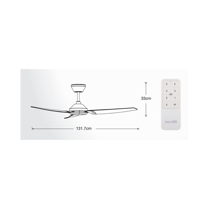 Lucci air 21616349 - Ventilador de techo POLIS IP55 negro + control remoto