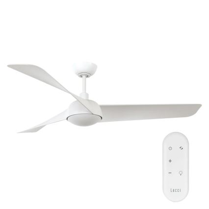Lucci Air 21617049 - Ventilador de techo LED regulable OSPREY 1xGX53/12W/230V, diámetro 132 cm, blanco + mando a distancia