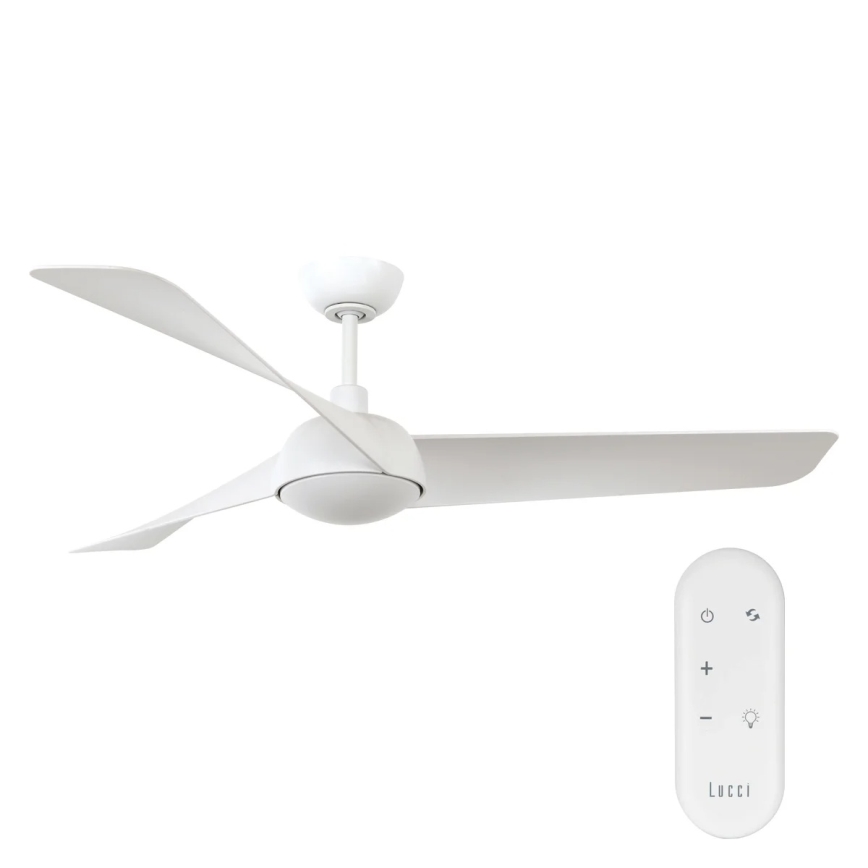 Lucci Air 21617049 - Ventilador de techo LED regulable OSPREY 1xGX53/12W/230V, diámetro 132 cm, blanco + mando a distancia