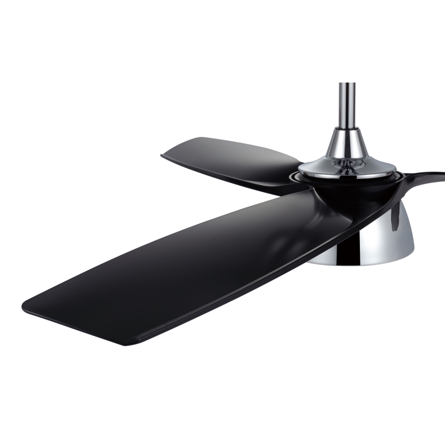 Lucci air 513072 - Ventilador de techo LED regulable BRONX LED/18W/230V 3000/4000/6000K negro/cromo brillante diámetro 132 cm + mando a distancia