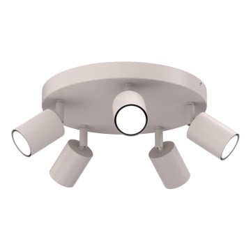 Luminaria de 5 focos FUN, GU10/8W/230V, color crema