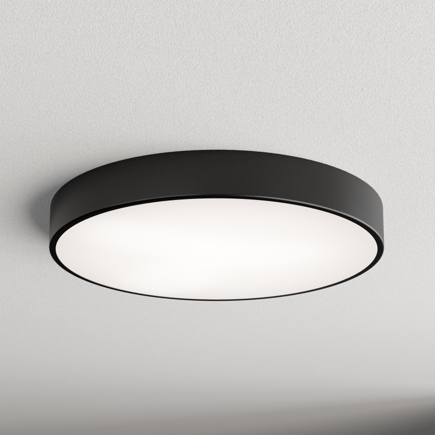 Lámpara de techo CLEO con sensor de movimiento y de crepúsculo 5xE27/24W/230V Ø 60 cm negra