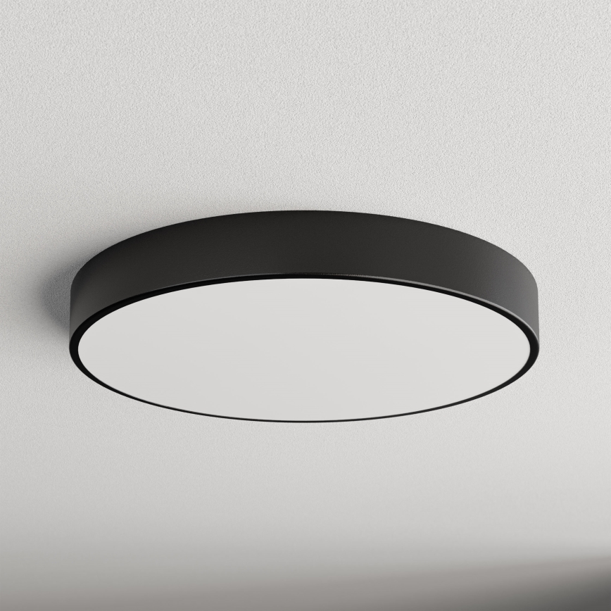 Lámpara de techo CLEO con sensor de movimiento y de crepúsculo 5xE27/24W/230V Ø 60 cm negra