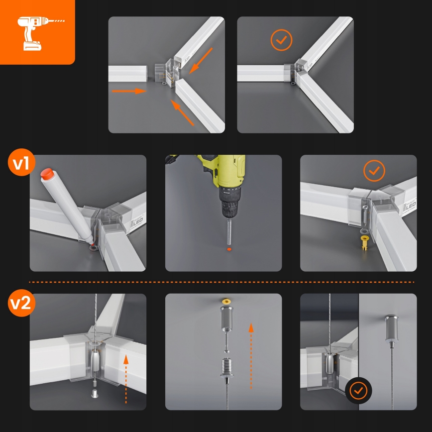 Lámpara LED de techo HEXAGON LED/240W/85-265V 4000K 298x209 cm CRI 90 IP44 blanca