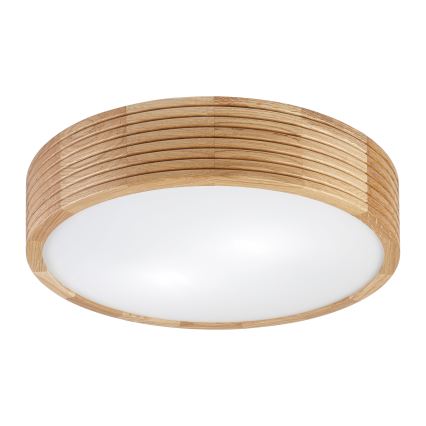 Luminaria de techo LED CARVALHO MODERN, 2x E27/60W/230V, Ø 37,5 cm, acabado roble