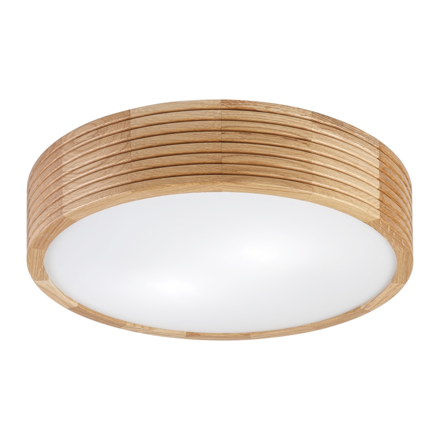 Luminaria de techo LED CARVALHO MODERN, 2x E27/60W/230V, Ø 37,5 cm, acabado roble