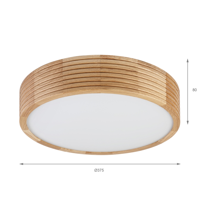 Luminaria de techo LED CARVALHO MODERN, 2x E27/60W/230V, Ø 37,5 cm, acabado roble