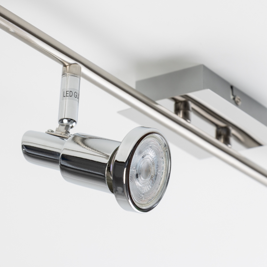 Luminaria de techo LED con 6 focos GU10/5W/230V, cromo brillante