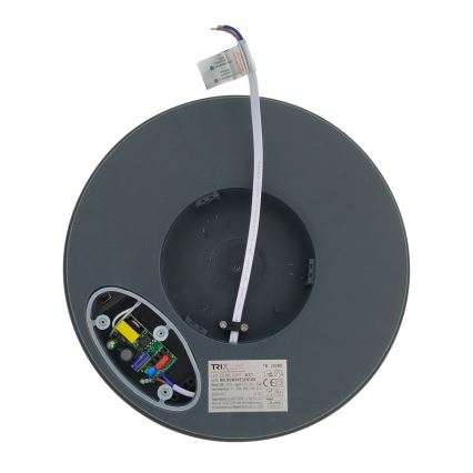 Plafón LED de baño con sensor de movimiento / 20 W / 230 V / 3000/4000/6500 K / diámetro 23 cm / IP54 / antracita