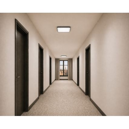 Plafón LED de techo con sensor de movimiento y crepuscular WILTON LED/24W/230V 4000K 33x33 cm antracita