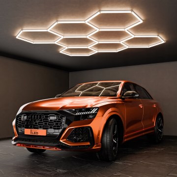 Luminaria de techo LED HEXAGON 350 W 85-265 V 4000 K 313 x 298 cm CRI 90 IP44 blanca