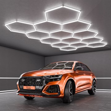 Luminaria de techo LED HEXAGON LED/570W/85-265V 6500K 522x298 cm CRI 90 IP44 blanca