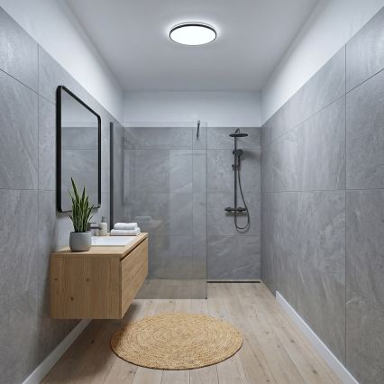 Plafón LED de techo HUGO LED/12/18/24W/230V 3000/4000/6500K Ø 30 cm IP54 negro