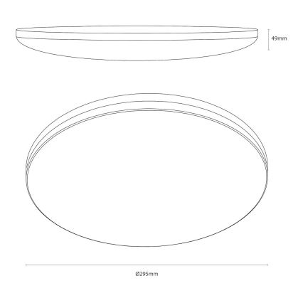Plafón LED de techo HUGO LED/12/18/24W/230V 3000/4000/6500K Ø 30 cm IP54 negro