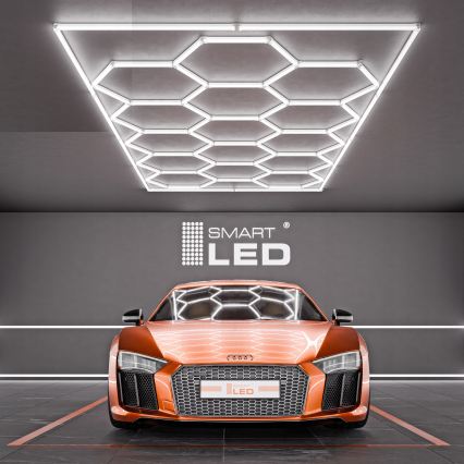 Lámpara de techo LED HEXAGON LED/696W/85-265V 6500K 484x243 cm IRC 90 IP44 blanca