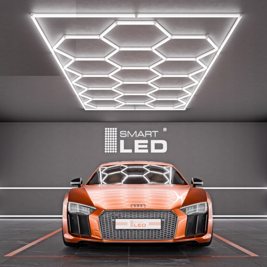 Lámpara de techo LED HEXAGON LED/696W/85-265V 6500K 484x243 cm IRC 90 IP44 blanca