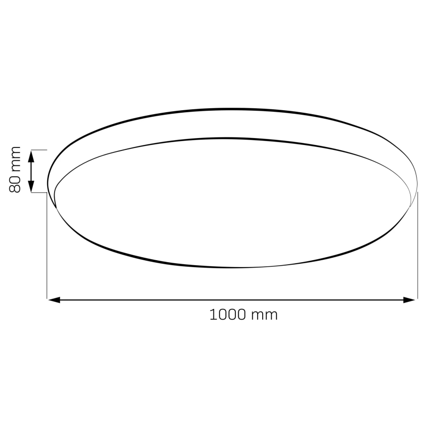 Lámpara de techo LED regulable KERN LED/100W/230V 3000/4000/6000K diámetro 100 cm negra + mando a distancia