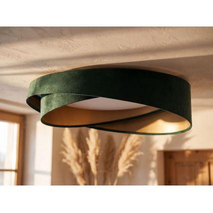 Luminaria de techo LED regulable SMART GALAXY MODERN LED/24W/230V 3000-6500K Ø 55 cm verde/dorado + mando a distancia