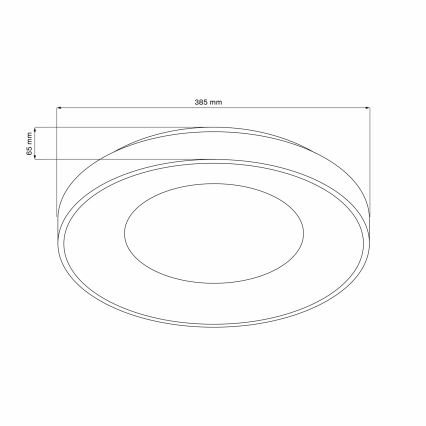 Lámpara de techo LED regulable para baño WITOLD LED/48W/230V Ø 38,5 cm 3000-6000K IP44 + mando a distancia