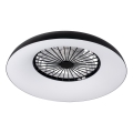 Luminaria de techo LED RGBW regulable con ventilador PLAVE PAN LED/48W/230V 3000-6500K Ø 60 cm negra + mando a distancia