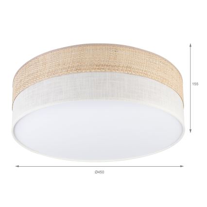 Luminaria de techo LED SIRJA BOHO LED/36W/230V 4000K Ø 45 cm beige/crema
