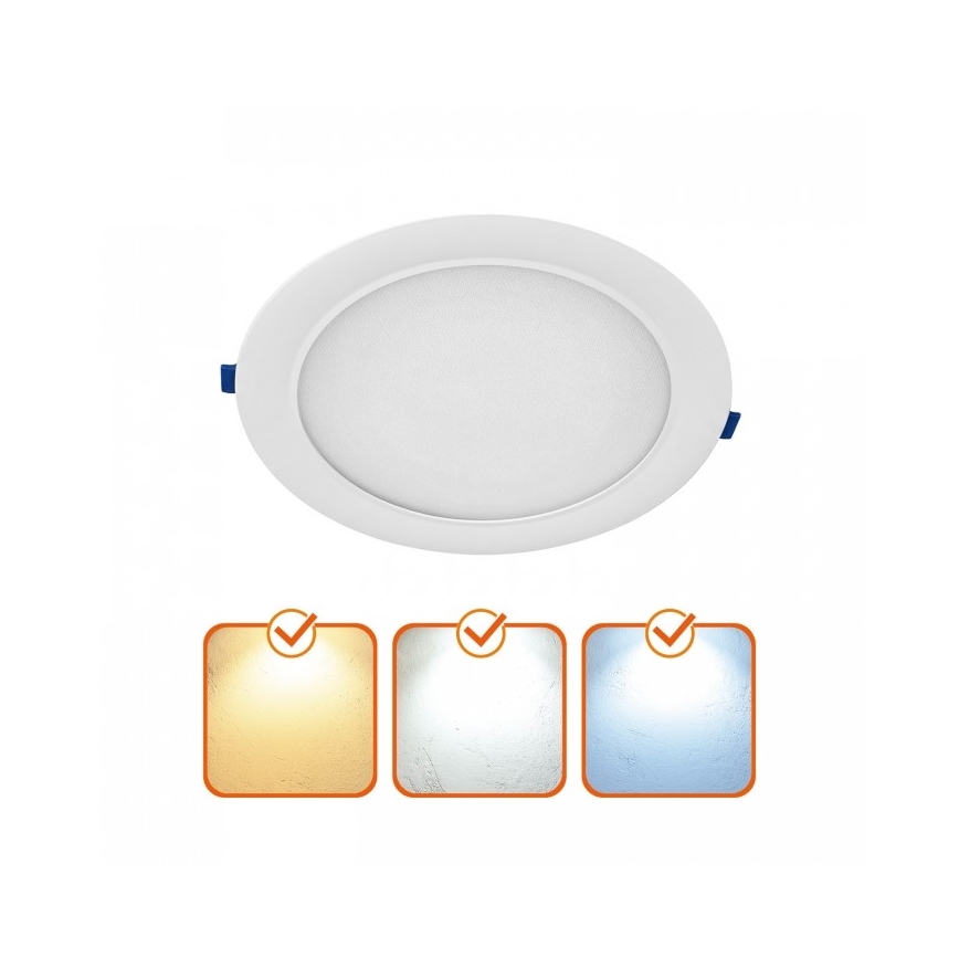 Luminaria empotrable LED SIGARO 24W 230V 3000/4000/6500K Ø 22 cm blanca