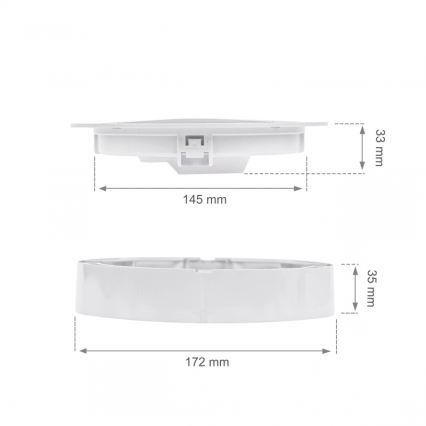 Luminaria empotrada LED ALGINE 2 en 1, 12 W, 230 V, 4000 K, blanca
