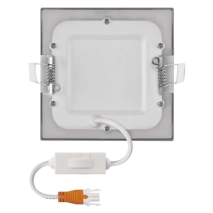 Luminaria empotrada LED NEXXO/7W/230V, 3000/3500/4000K, plata, 12x12 cm