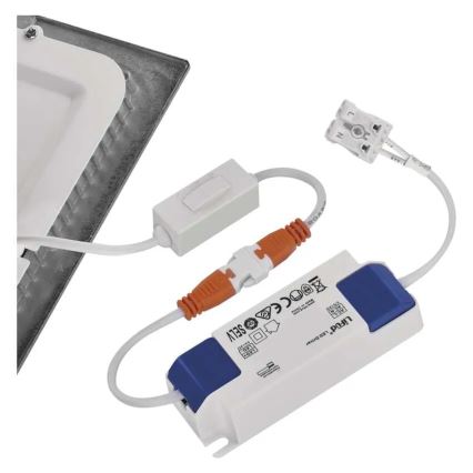 Luminaria empotrada LED NEXXO/7W/230V, 3000/3500/4000K, plata, 12x12 cm