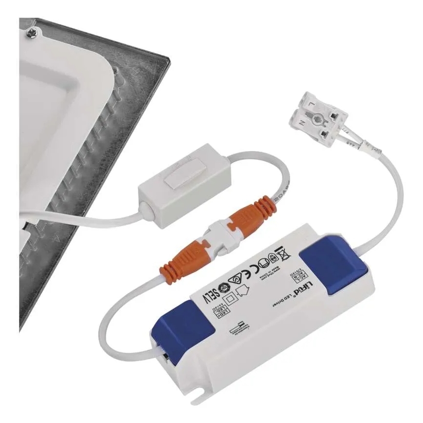 Luminaria empotrada LED NEXXO/7W/230V, 3000/3500/4000K, plata, 12x12 cm