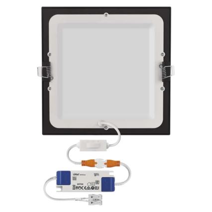 Luminaria empotrada LED NEXXO LED/18W/230V 3000/3500/4000K negra 22,5 x 22,5 cm