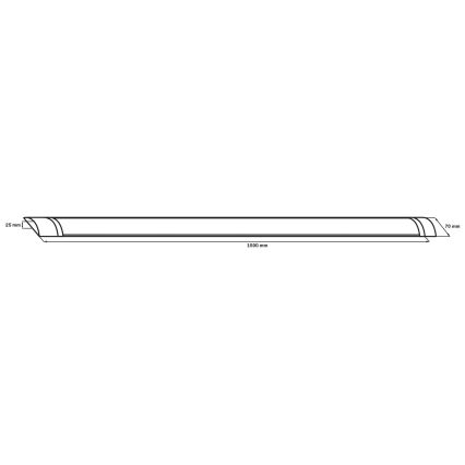 Luminaria fluorescente LED 50W/230V 4000K 150 cm negra