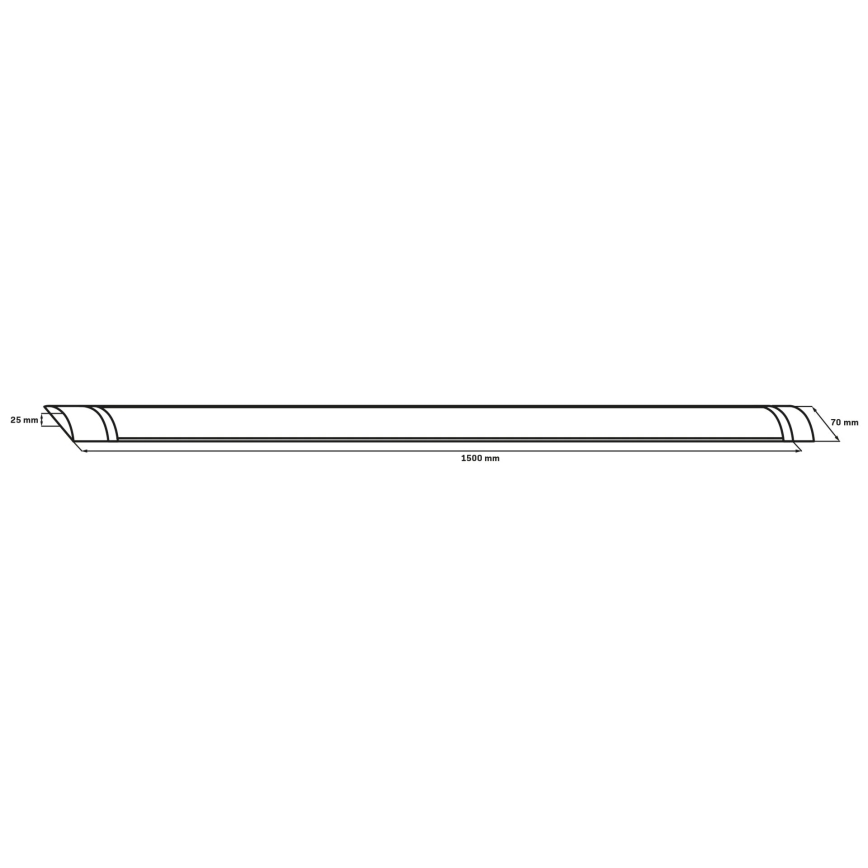 Luminaria fluorescente LED 50W/230V 4000K 150 cm negra