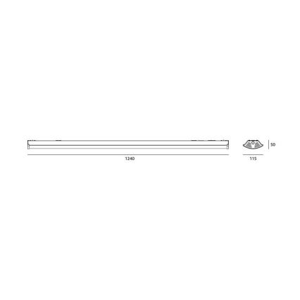 Luminaria fluorescente T8 DELFIA 2xG13/18W/230V 124 cm blanca