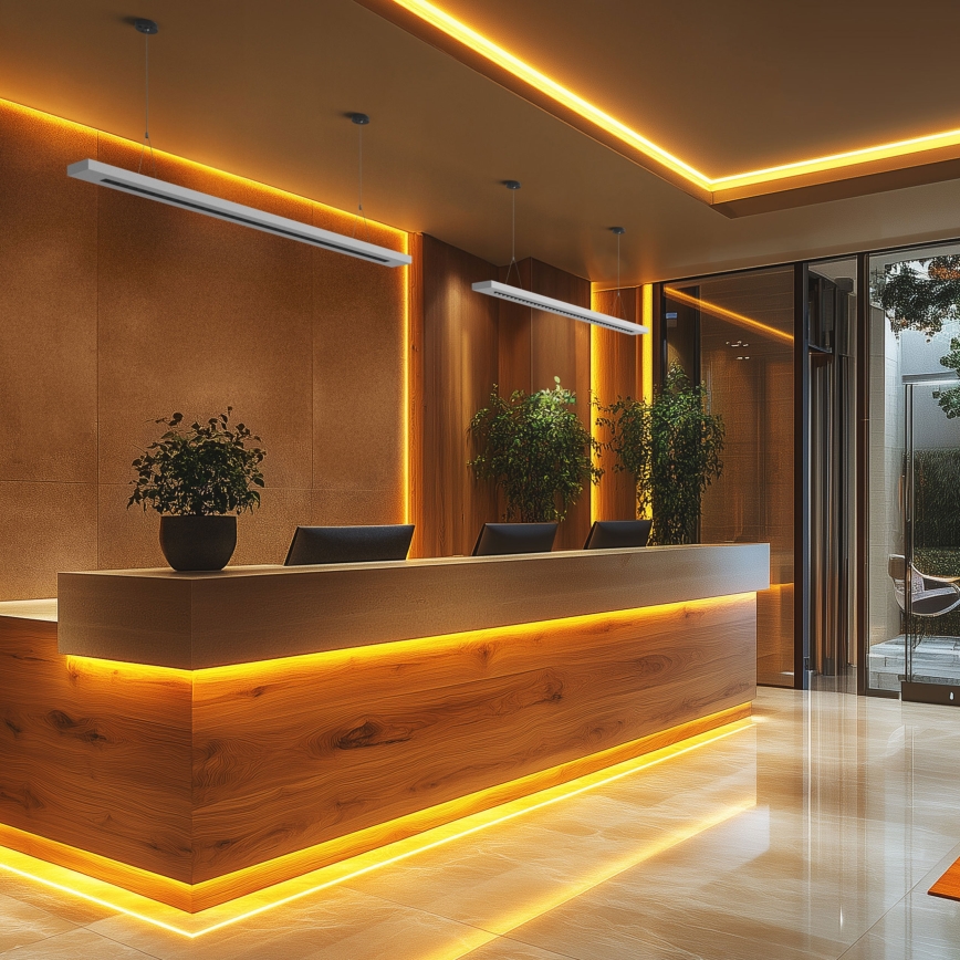 Luminaria de techo/colgante PLANK LED/20/30/40W/230V 2700/4000/6000K CRI 90 blanca