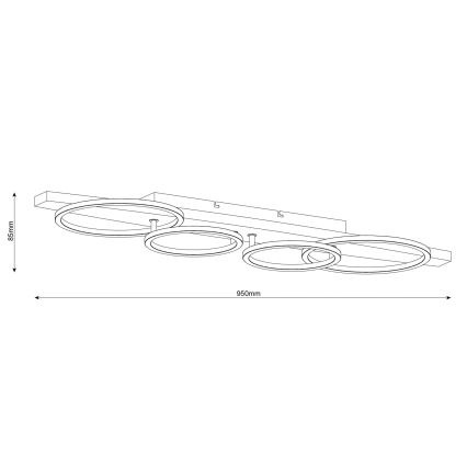Luminaria LED de techo MELISA LED/35W/230V 26,5x95 cm pino