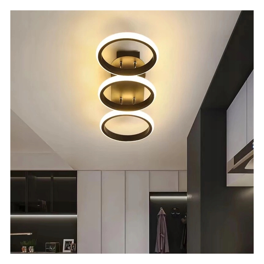 Lámpara de techo LED regulable 30W/230V 3000-6500K negra, Wi-Fi Tuya + mando a distancia