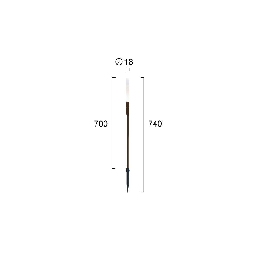 Luminaria LED exterior STICK 1,5W/24V IP65 marrón
