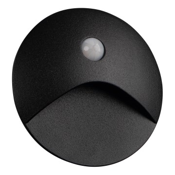 Luminaria LED para escalera con sensor de movimiento y de crepúsculo EXIN LED/2,5W/230V 3000K IP65 negra redonda