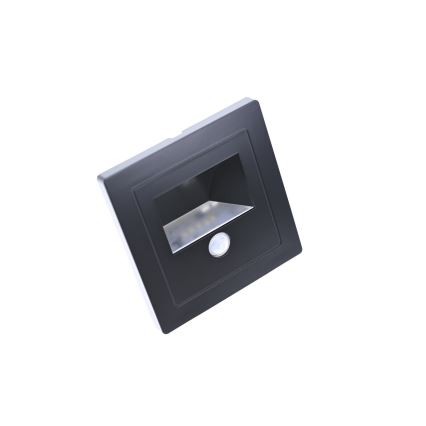 Luminaria LED para escalera con sensor de movimiento y sensor crepuscular LED/3W/230V 3000K negra