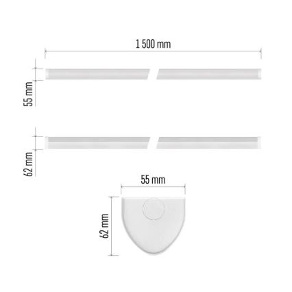 Luminaria LED para instalación bajo encimera 60W/230V 4000K 150 cm