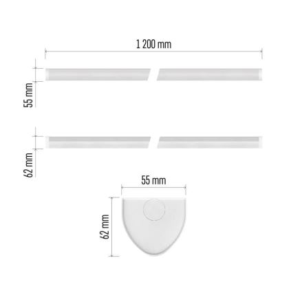 Luminaria LED para montaje bajo mueble LED/40W/230V 4000K 120 cm