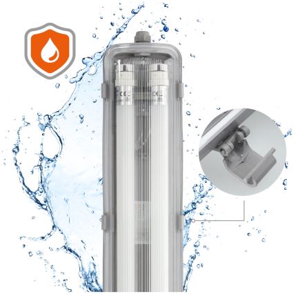 Luminaria técnica LED fluorescente T8 2xG13/18W/230V 6500K IP65