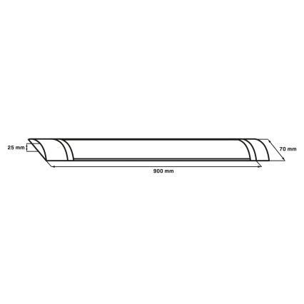 Luminaria LED tipo fluorescente LED/30W/230V 4000K 90 cm negra