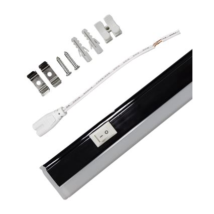 Luminaria LED TUBE para montaje bajo mueble, 18 W/230 V, 120 cm, negro