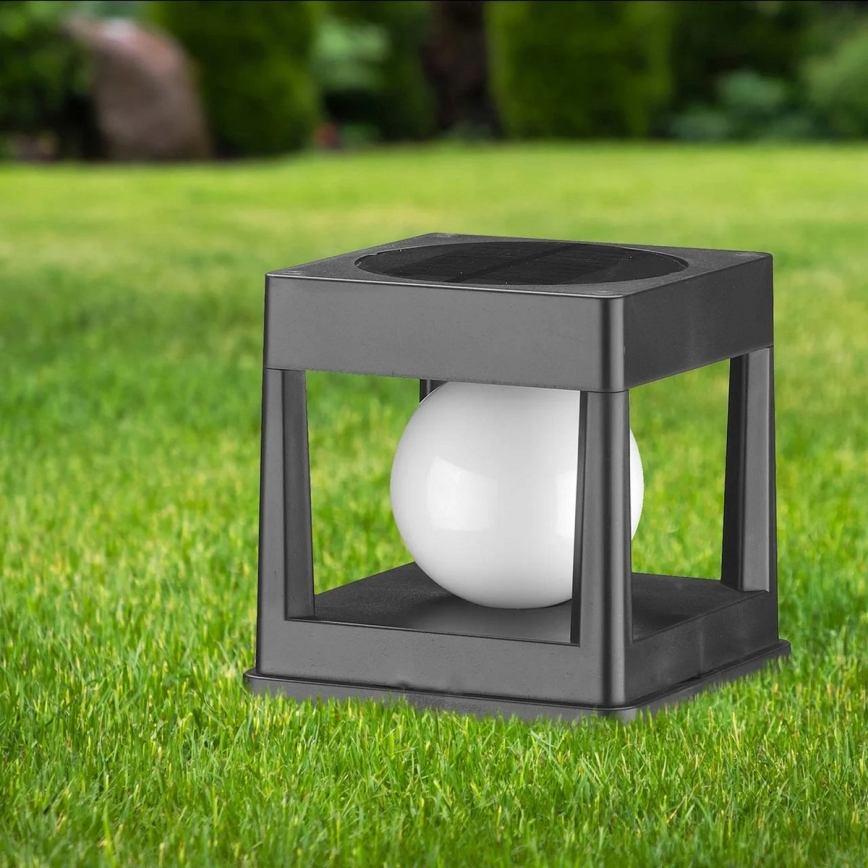 Luminaria solar LED CUBO LED/3,7V 1200 mAh IP44 negra